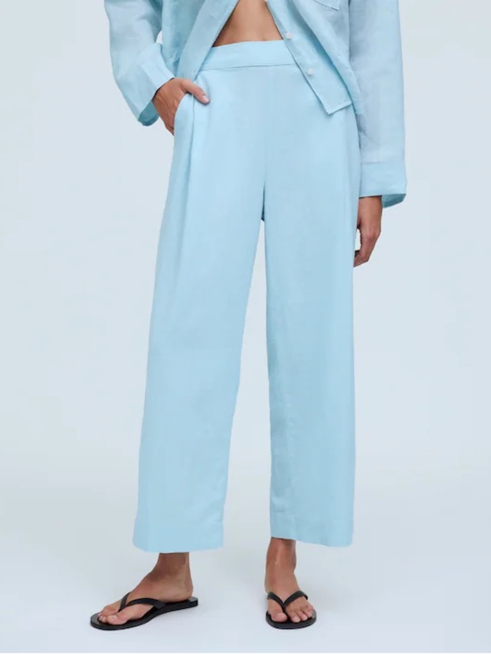 Madewell Pull-On Straight Crop Pant - Blue Heron